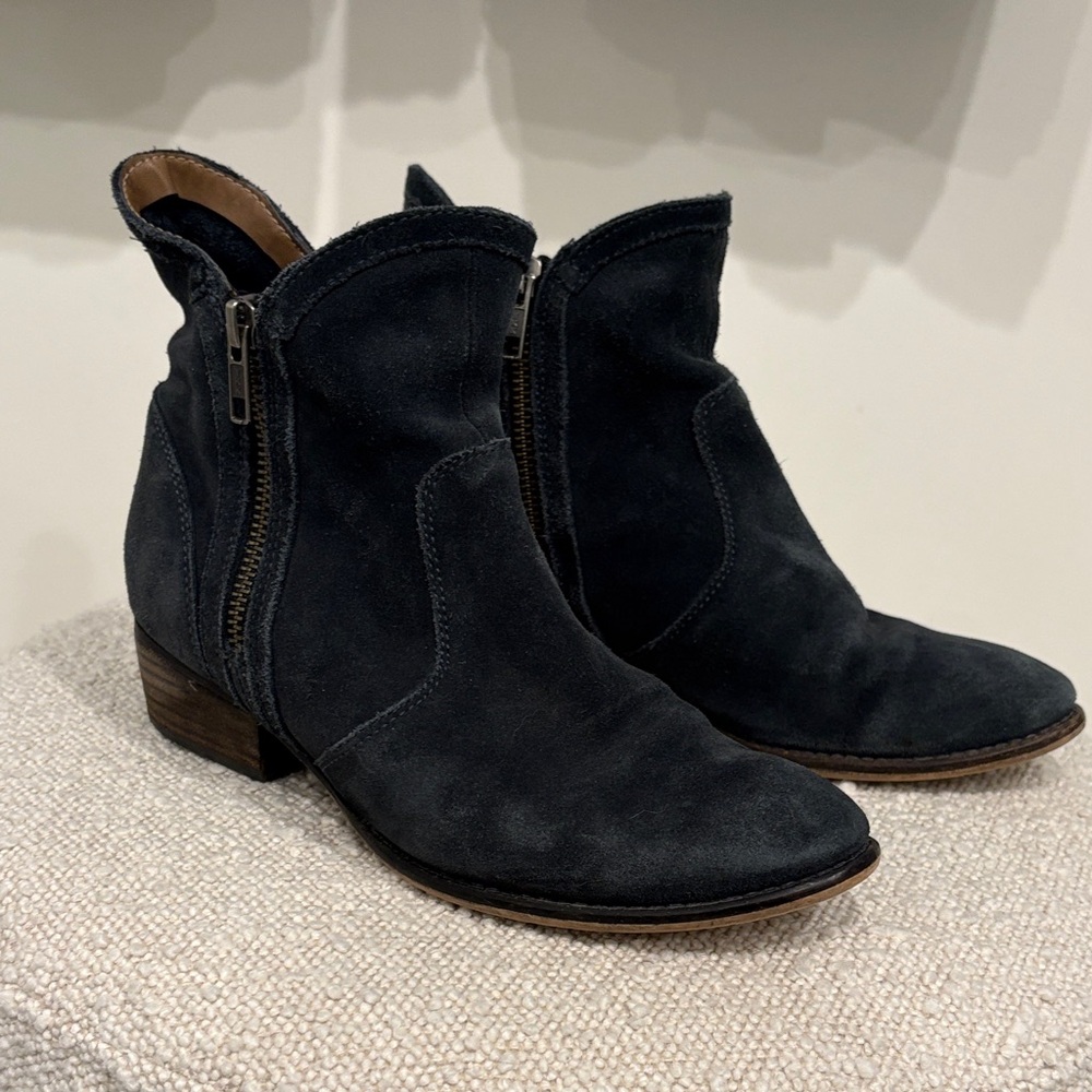 Seychelles Navy Suede Ankle Boot